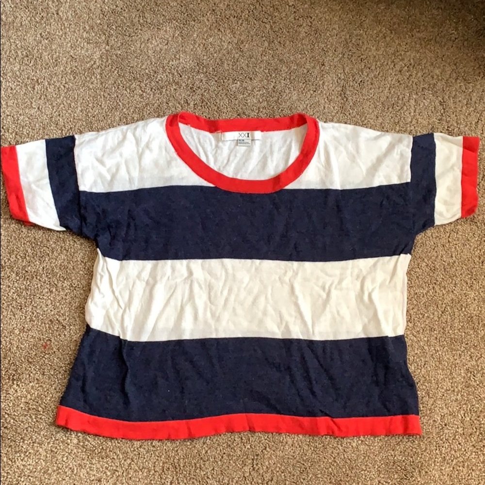 Forever 21 Red, White & Blue Striped T-Shirt